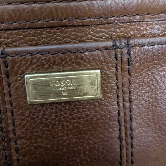 Fossil Brown Leather Wallet Long Live Vintage . - Picture 3 of 14